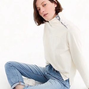J. Crew button shoulder turtleneck ivory Pullover